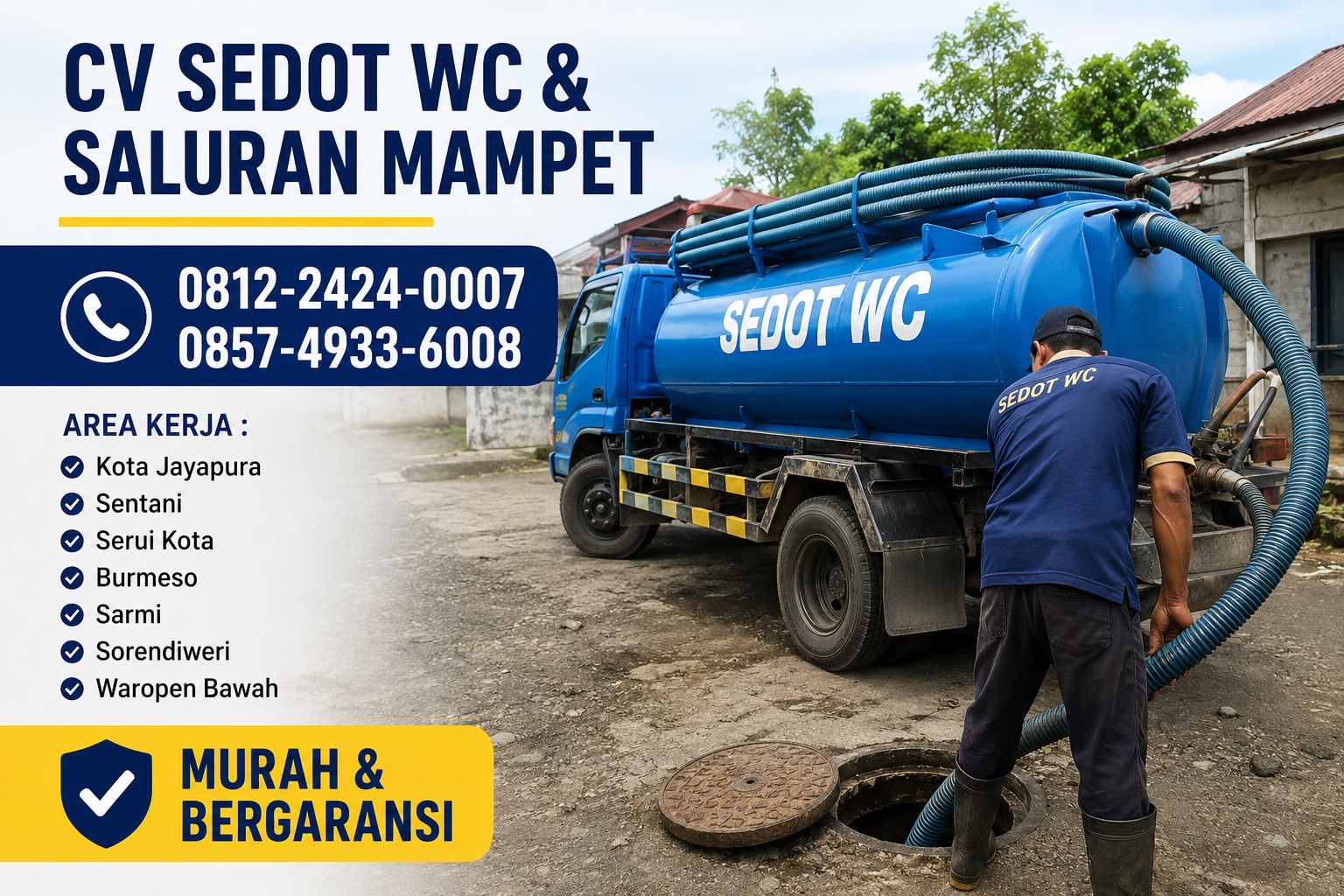 Jasa Sedot WC Jayapura Telp: 0812-2424-0007 - Murah & Bergaransi